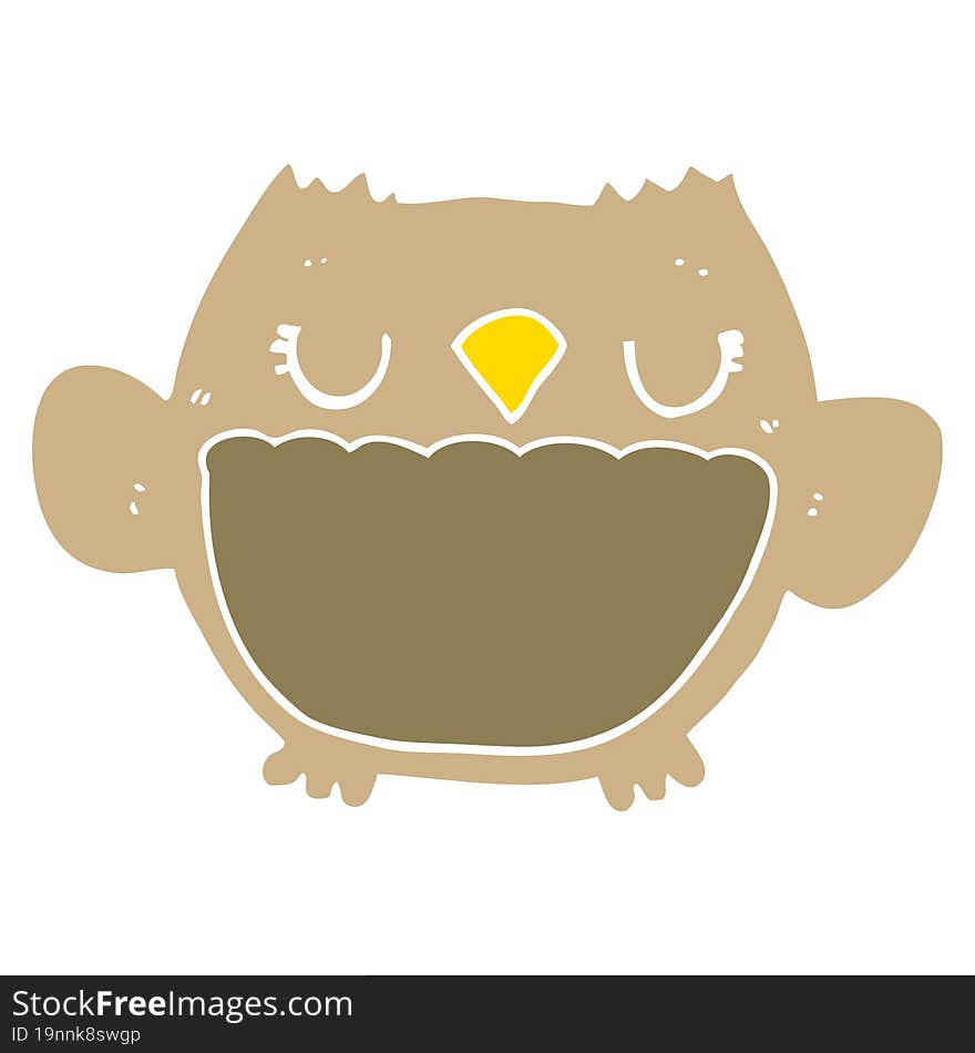 flat color style cartoon owl