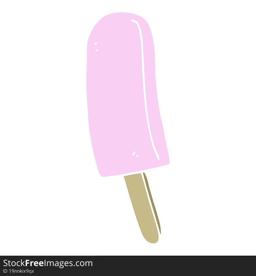 flat color illustration of a cartoon ice lolly