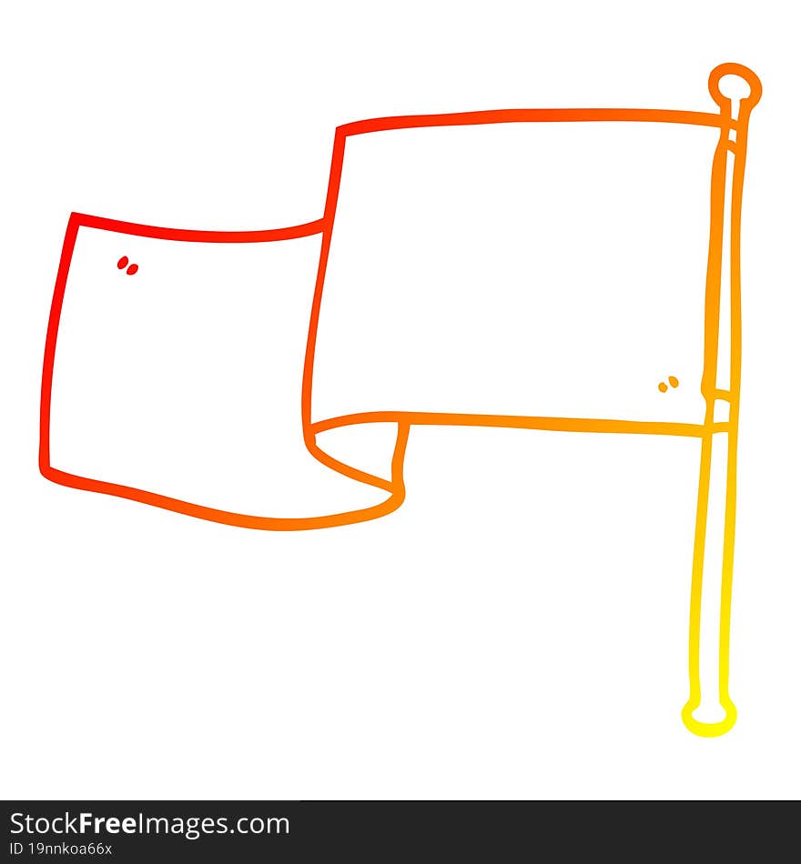 warm gradient line drawing cartoon red flag