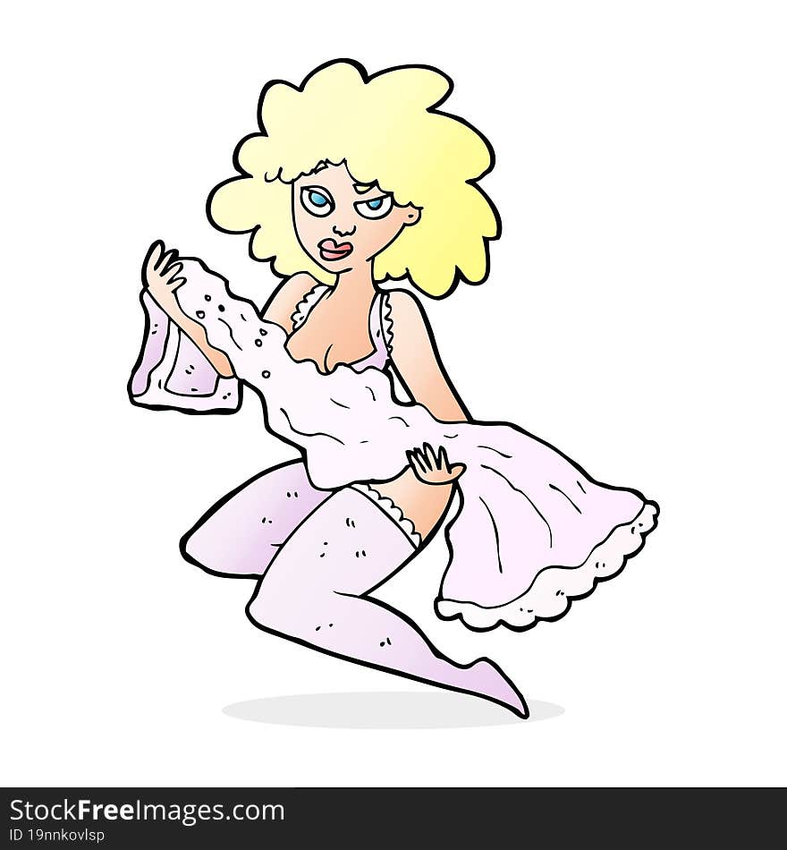 cartoon woman changing