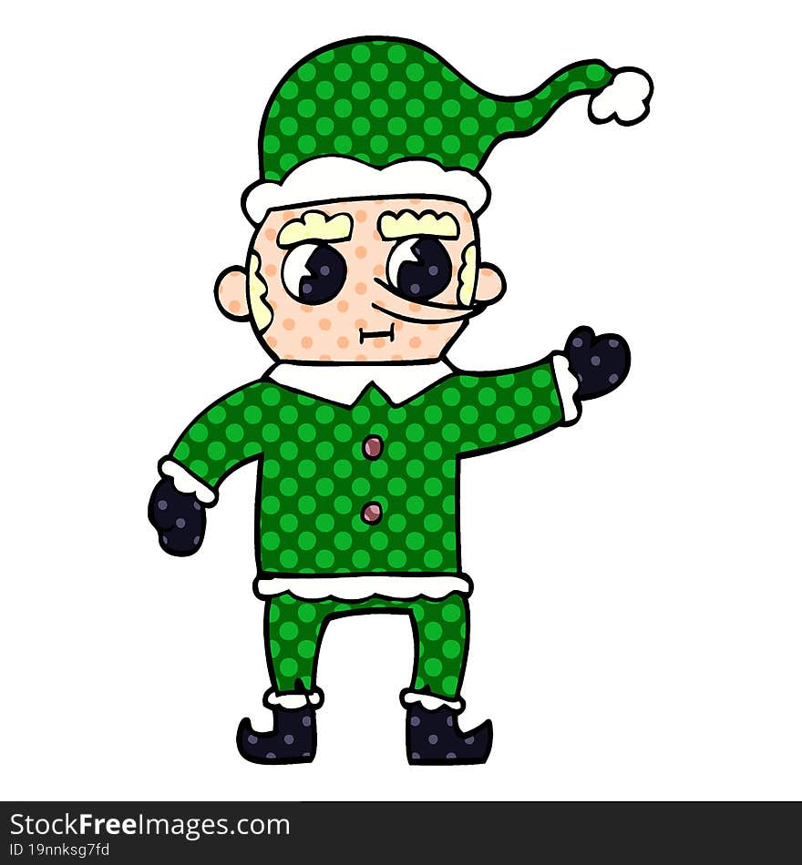 cartoon doodle christmas elf