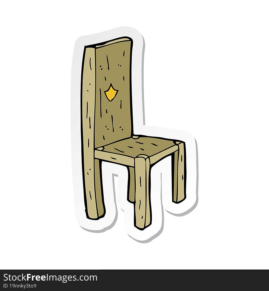 sticker of a cartoon old chair