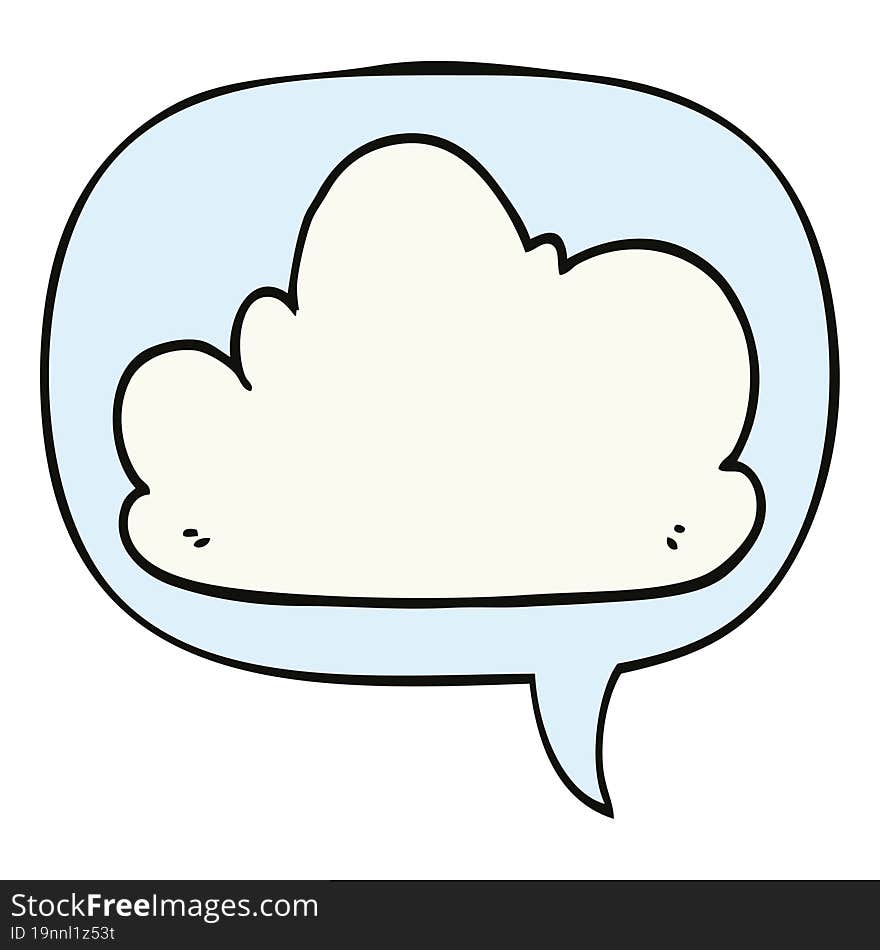 cartoon cloud and speech bubble