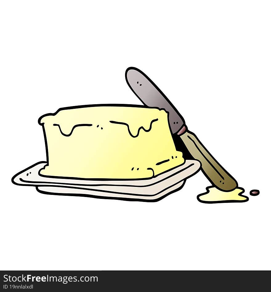 cartoon doodle butter and knife