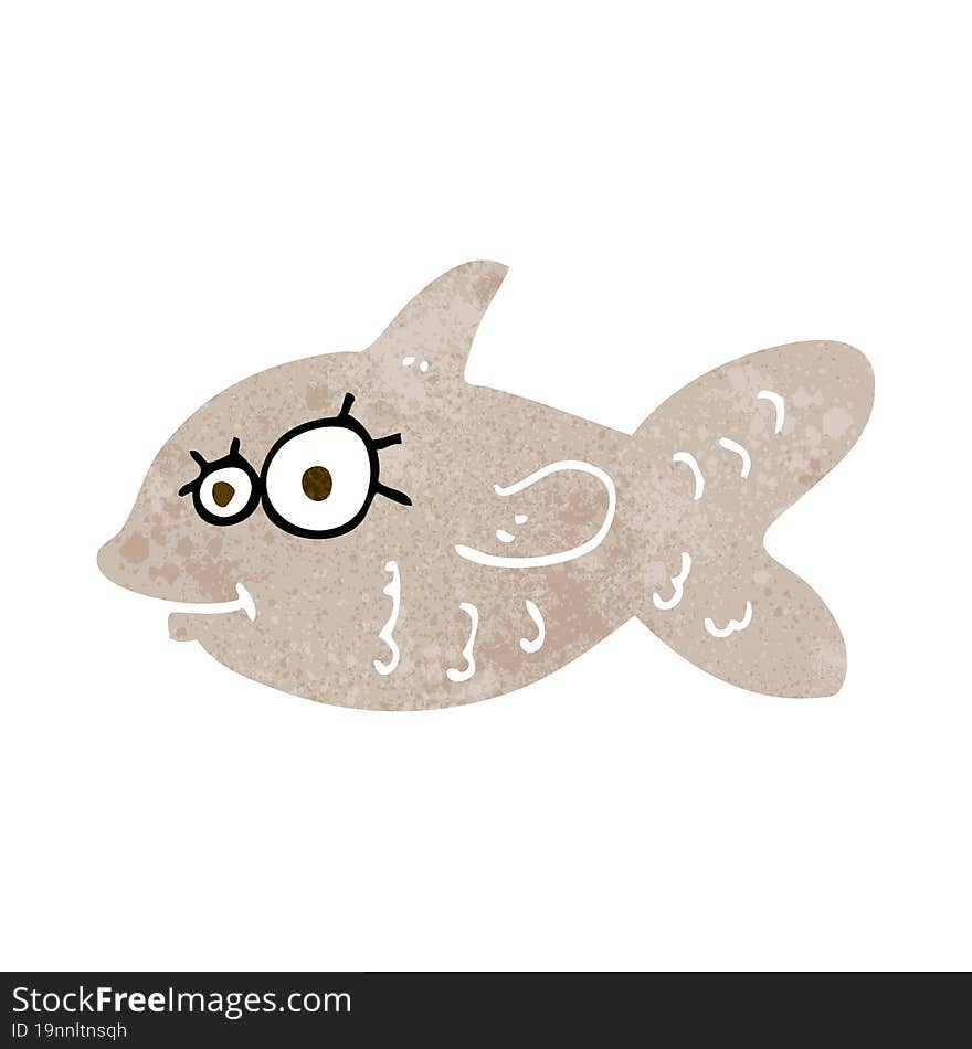 cartoon happy goldfish