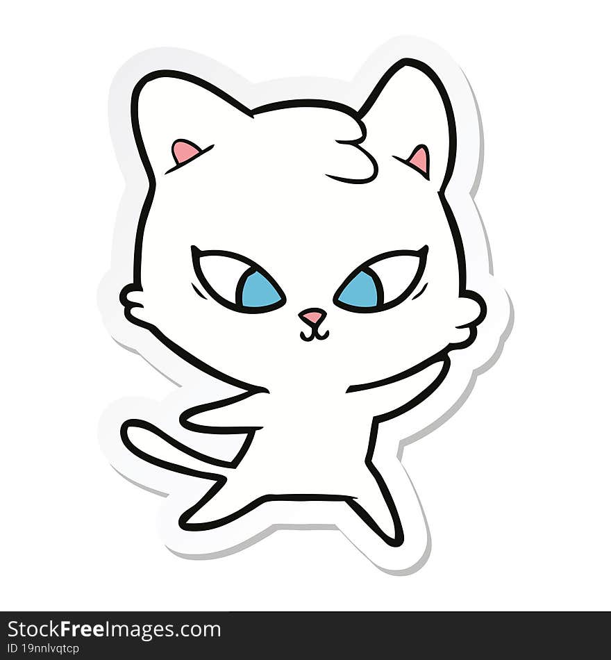 sticker of a cute cartoon cat