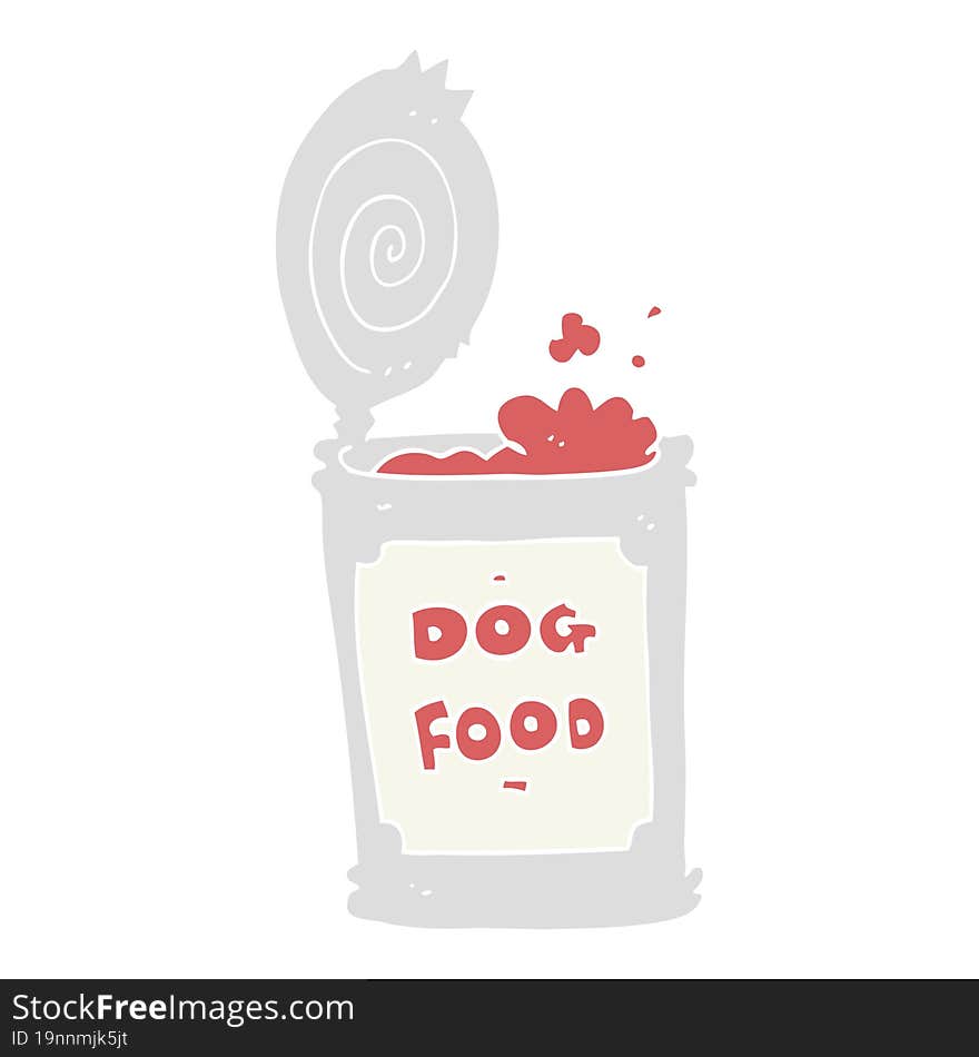 Flat Color Illustration Of A Cartoon Dog Food