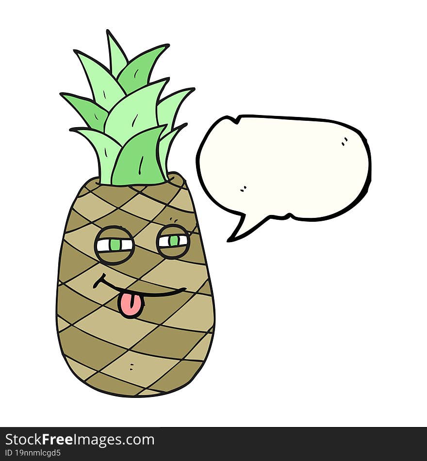 speech bubble cartoon pineapple