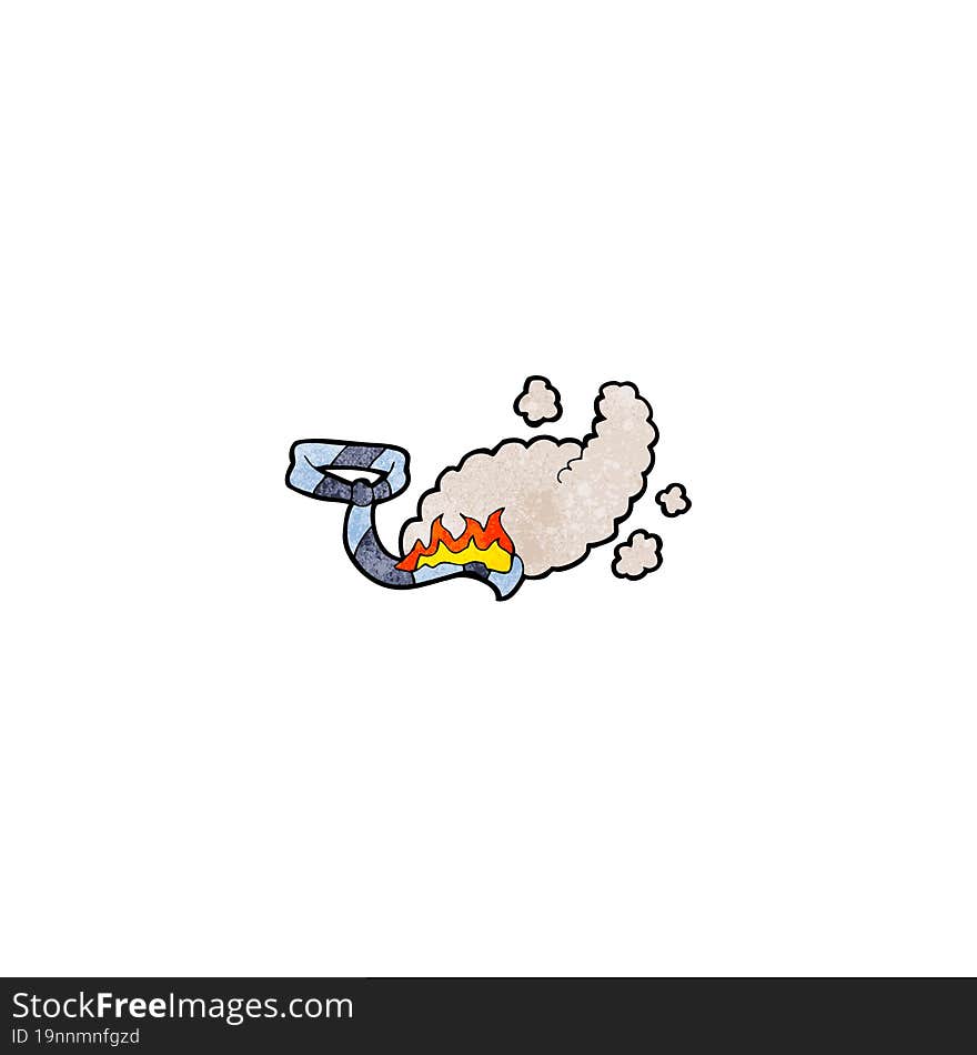 burning tie cartoon