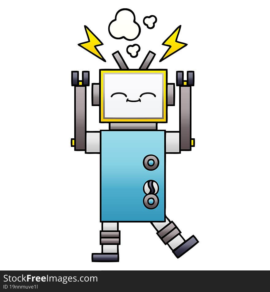 Gradient Shaded Cartoon Robot