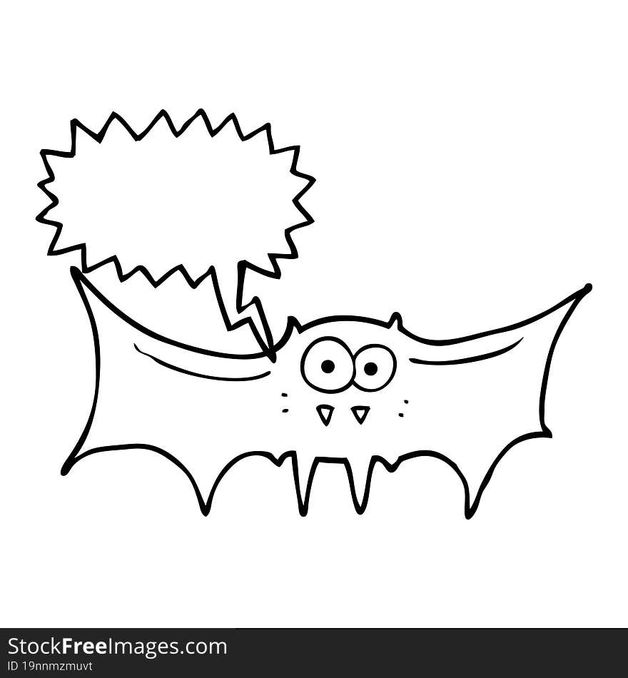 speech bubble cartoon vampire bat