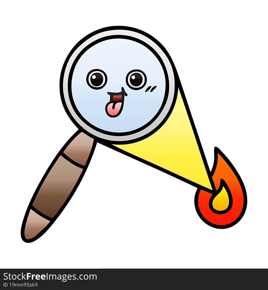 gradient shaded cartoon magnifying glass