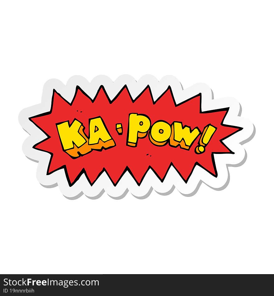 Sticker Of A Cartoon Ka Pow