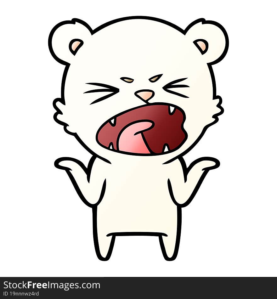 angry cartoon polar bear. angry cartoon polar bear