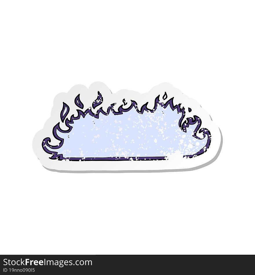 retro distressed sticker of a cartoon spooky fire border