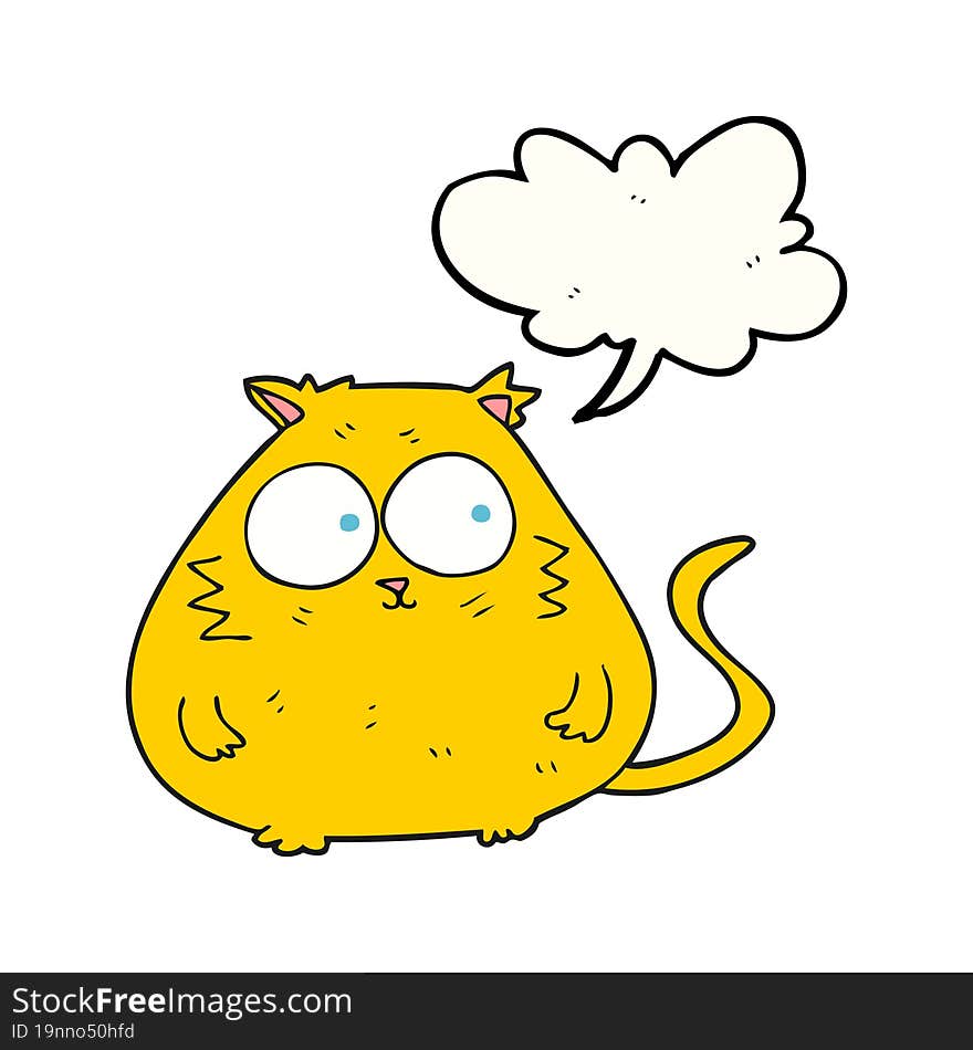 speech bubble cartoon fat cat