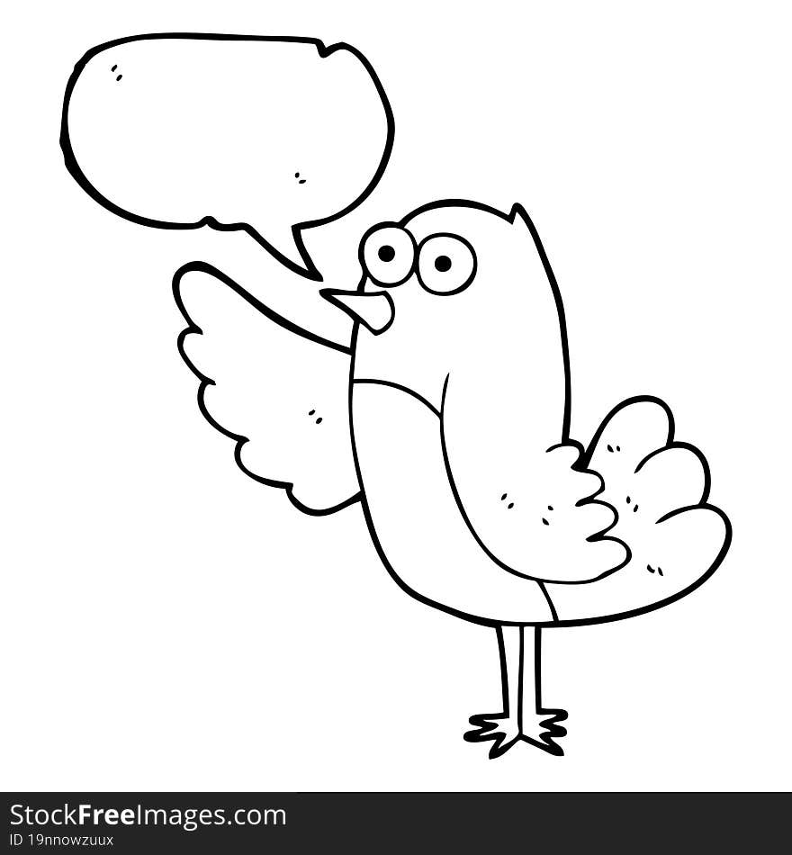 speech bubble cartoon bird