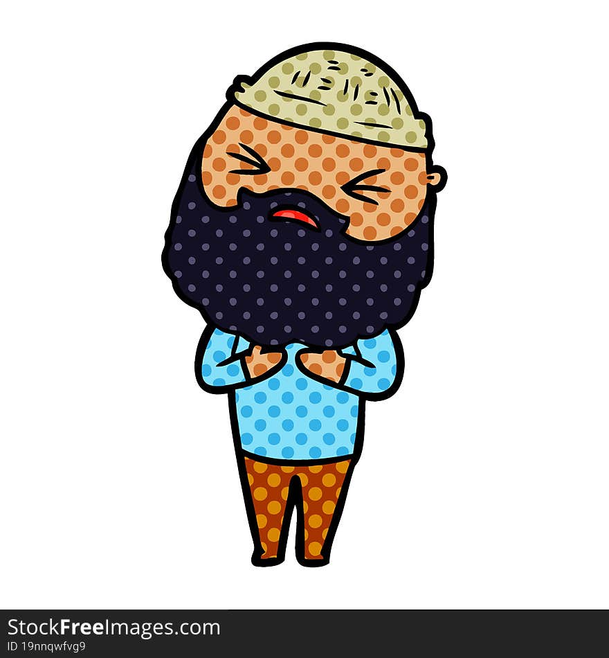 cartoon man with beard. cartoon man with beard