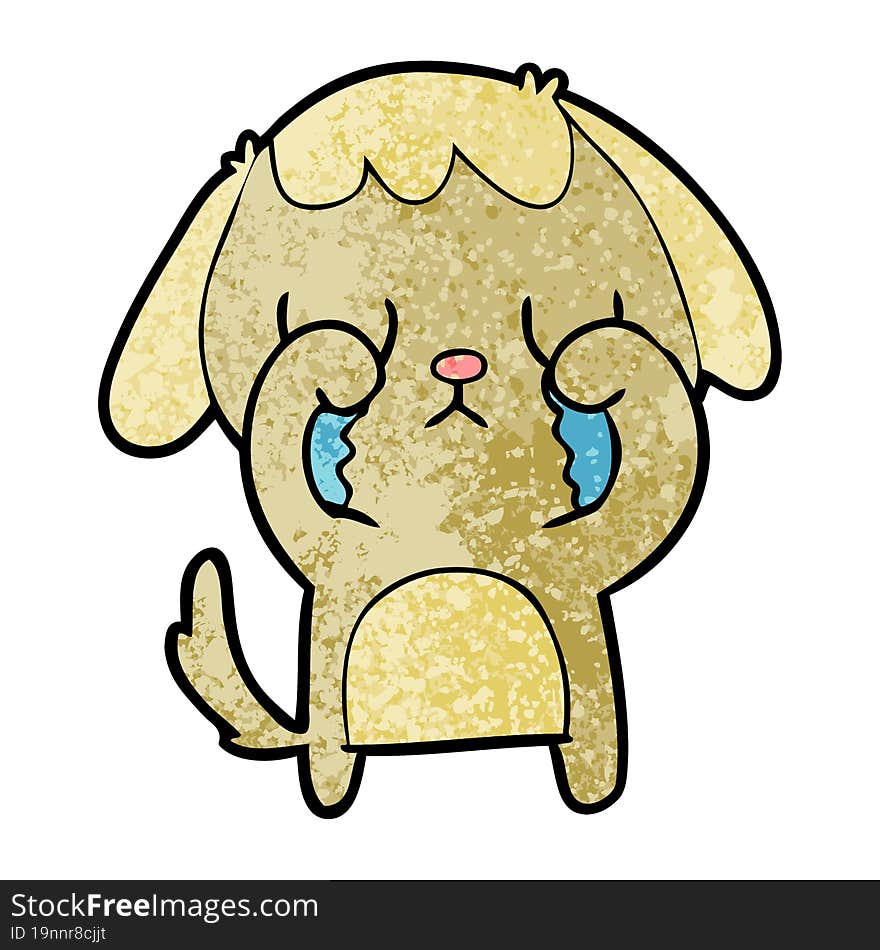 cute cartoon dog crying. cute cartoon dog crying