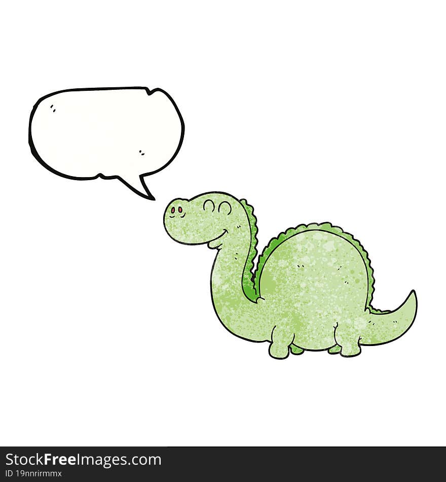 speech bubble textured cartoon dinosaur