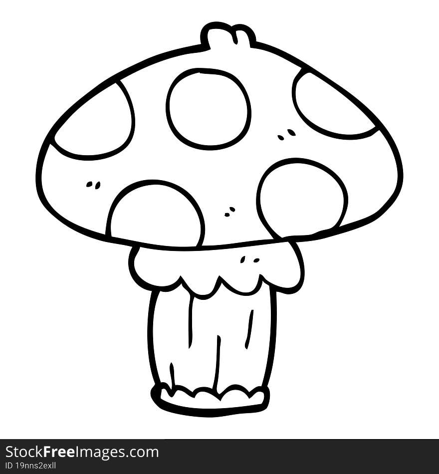 line drawing cartoon toadstool