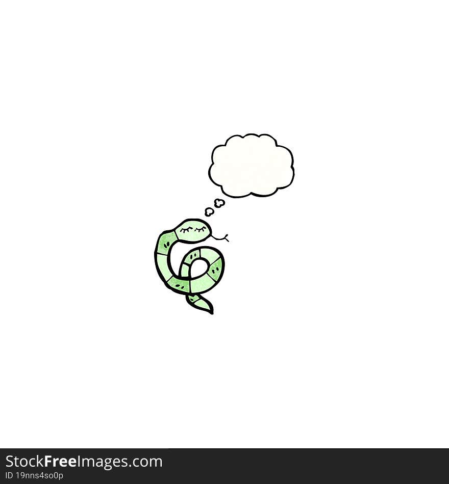 cartoon snake with thought bubble