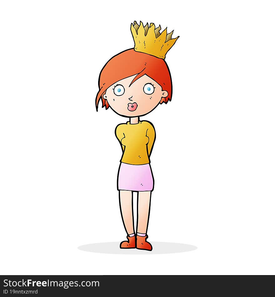 cartoon person wearing crown