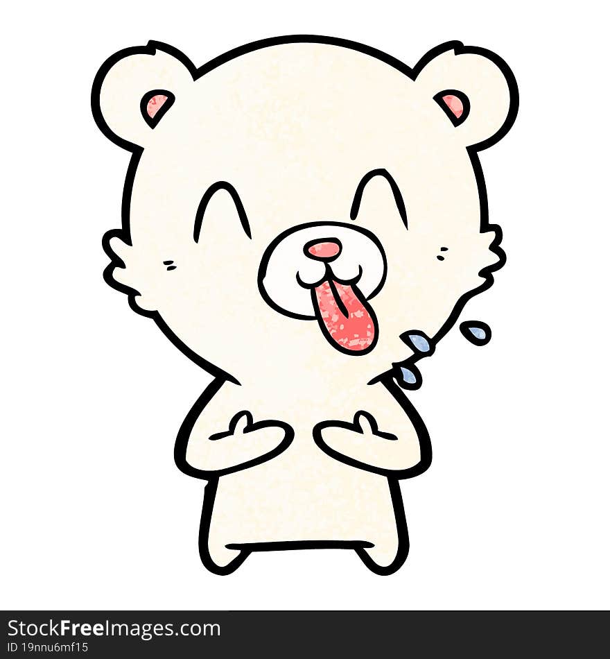 rude cartoon polar bear sticking out tongue. rude cartoon polar bear sticking out tongue