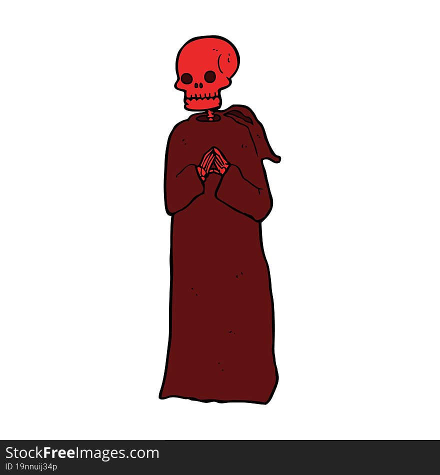 Cartoon Spooky Skeleton In Robe