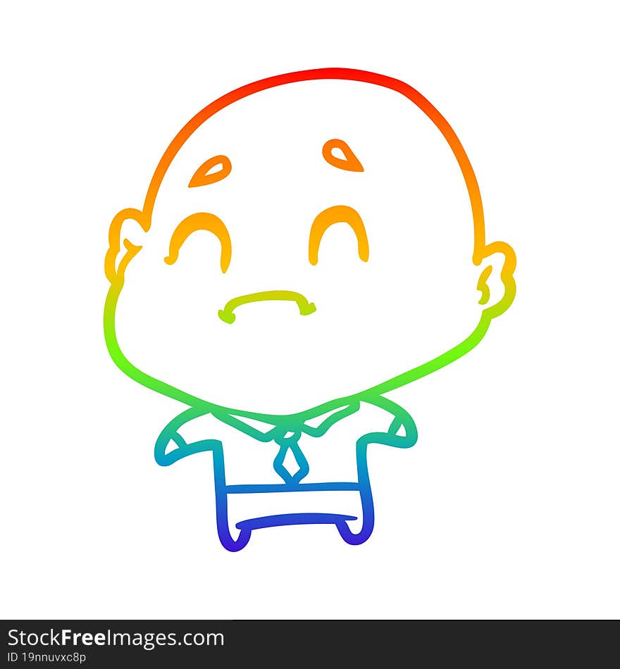 rainbow gradient line drawing of a old man