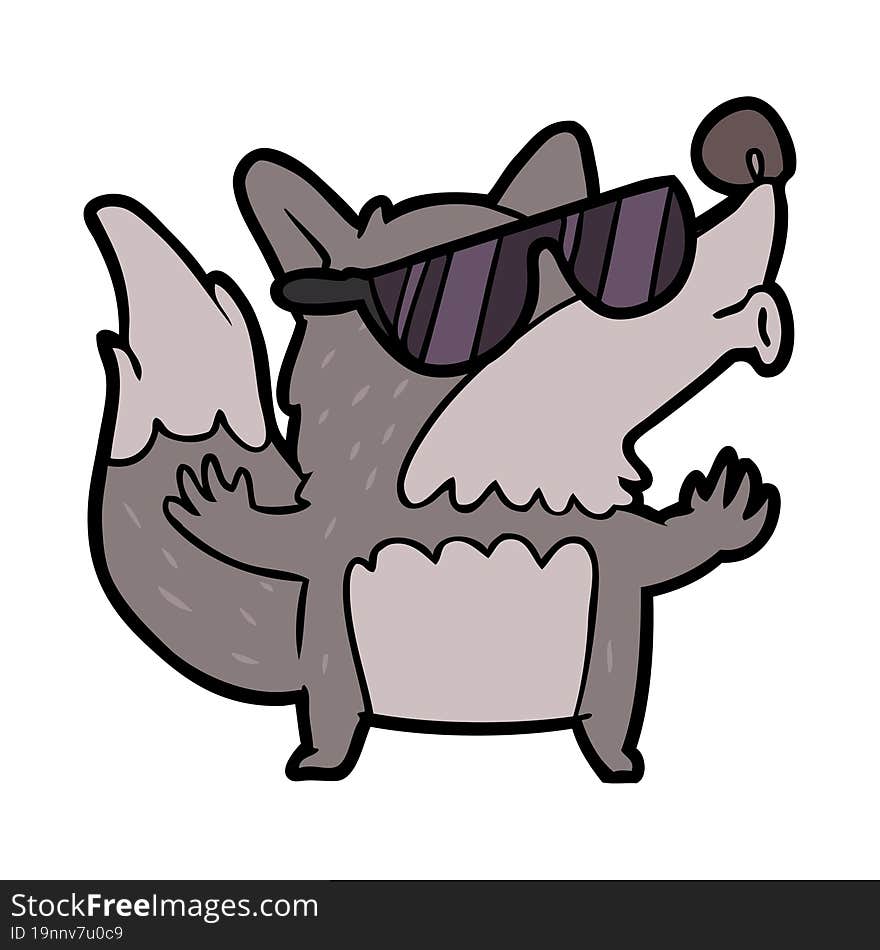 cartoon cool halloween werewolf howling. cartoon cool halloween werewolf howling