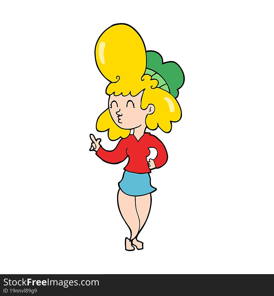 Cartoon Woman With Big Hair