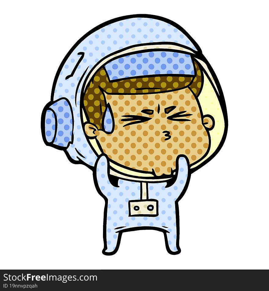 cartoon stressed astronaut. cartoon stressed astronaut