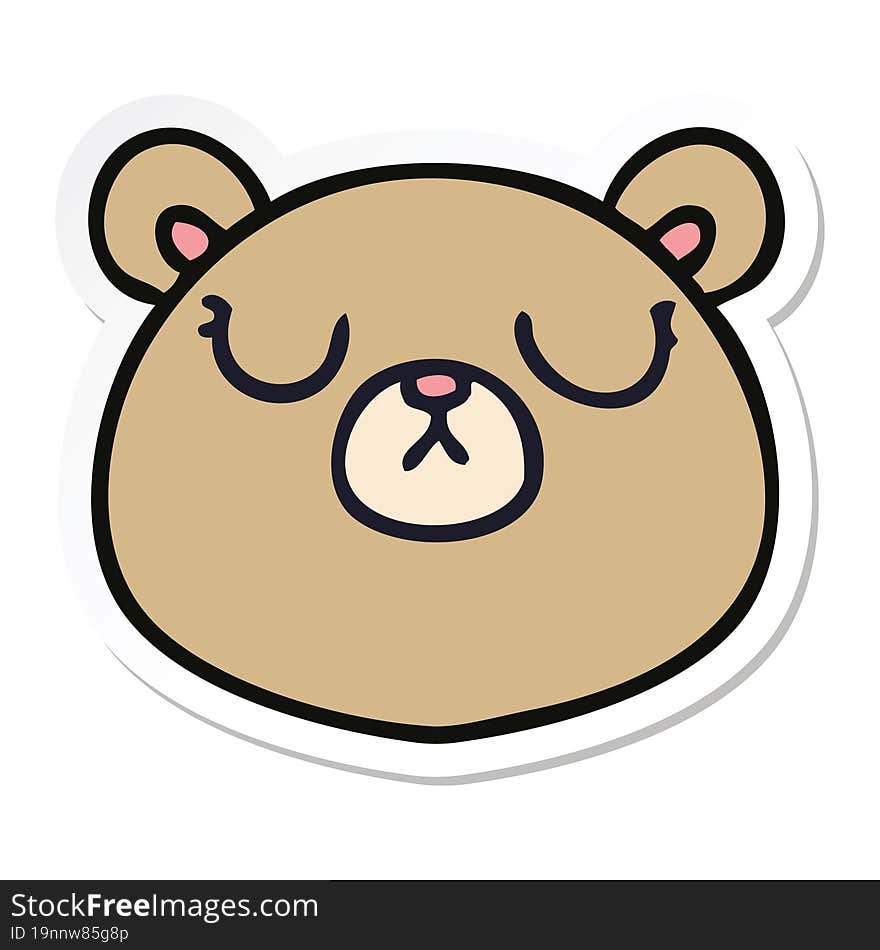 sticker of a quirky hand drawn cartoon bear