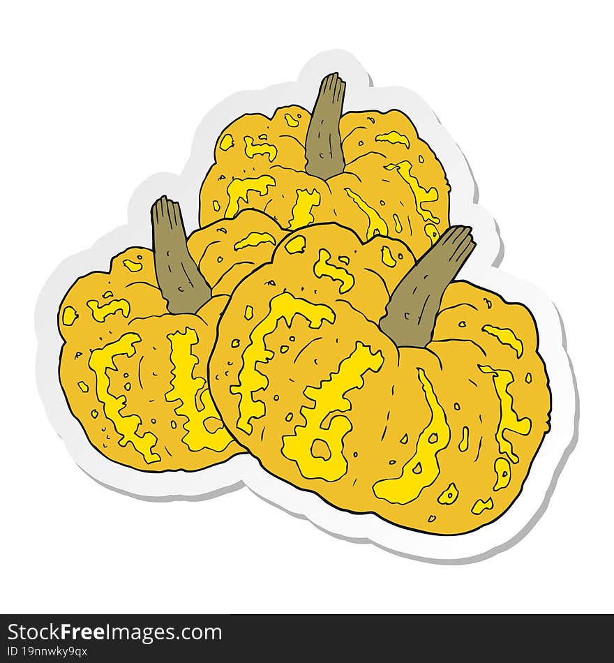 sticker of a cartoon squash