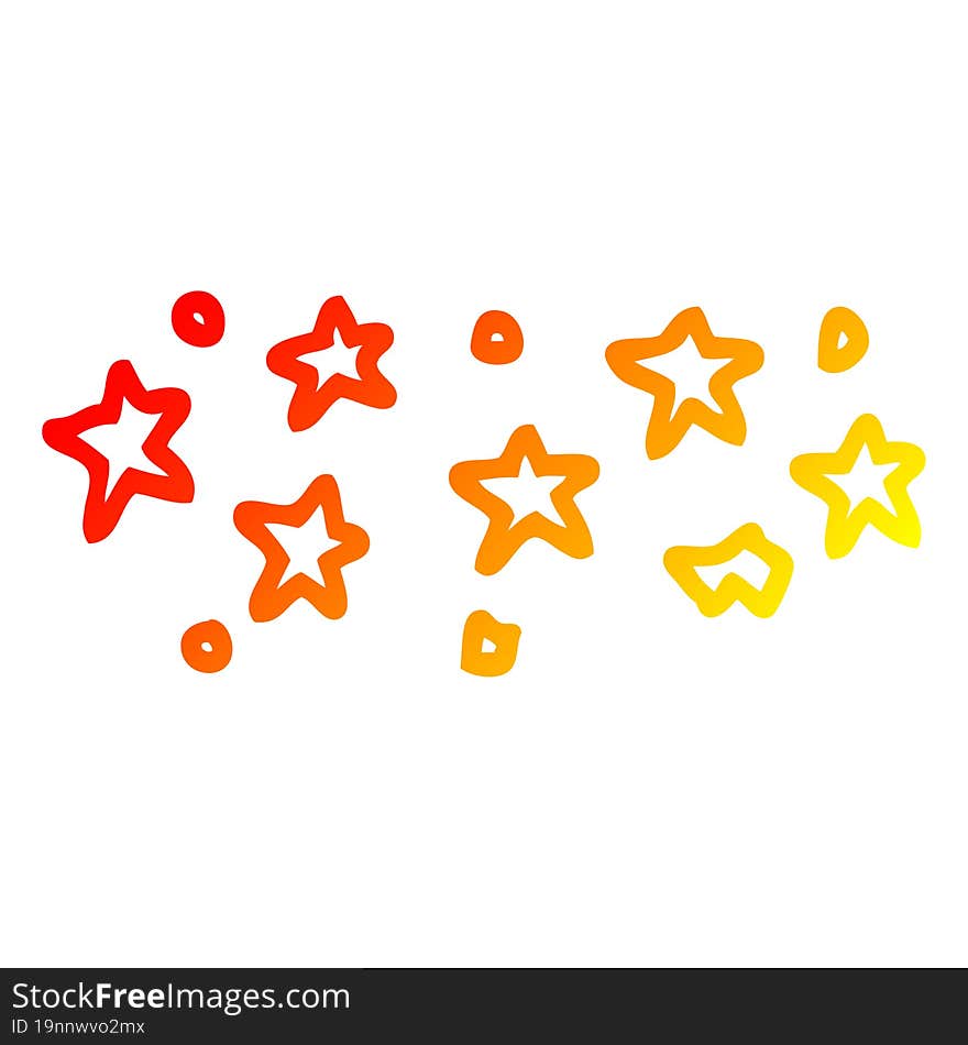 warm gradient line drawing cartoon stars