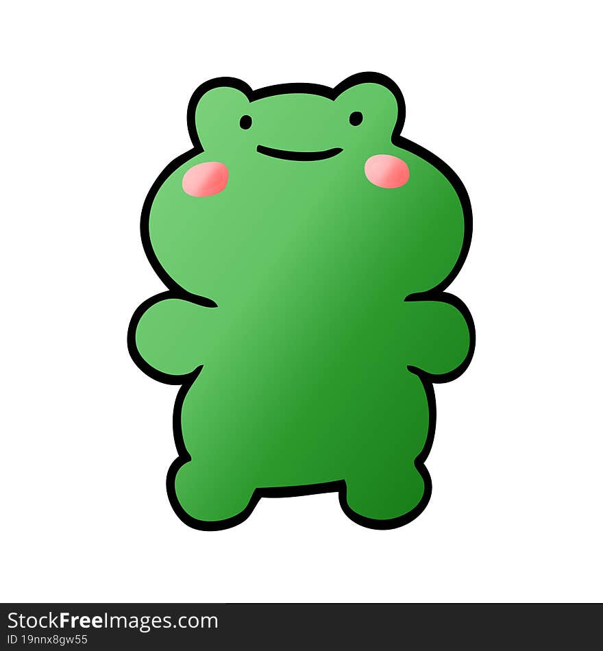 funny cartoon doodle frog