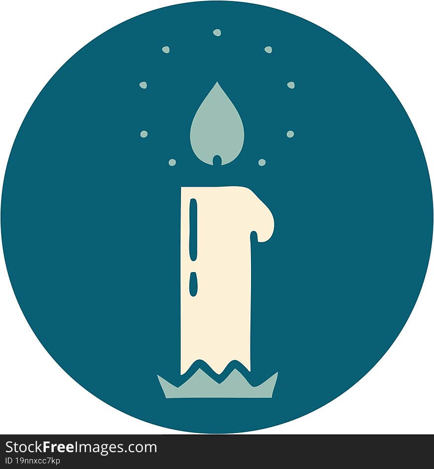 Tattoo Style Icon Of A Candle