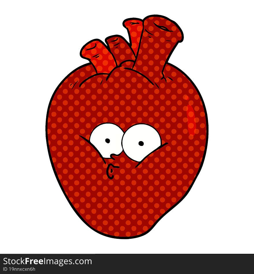 cartoon confused heart. cartoon confused heart