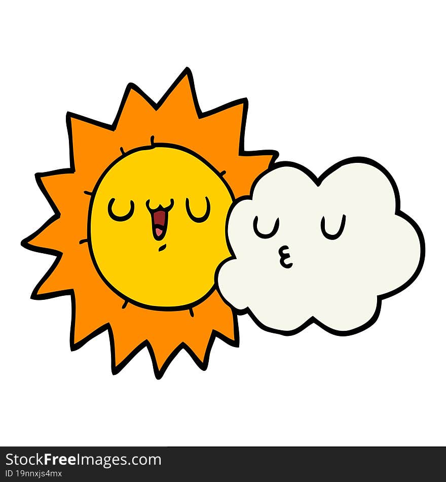 cartoon sun and cloud