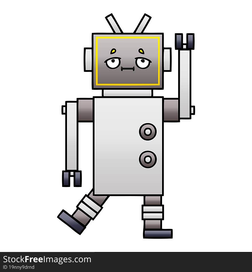 gradient shaded cartoon robot