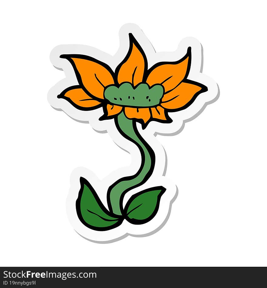 sticker of a cartoon flower