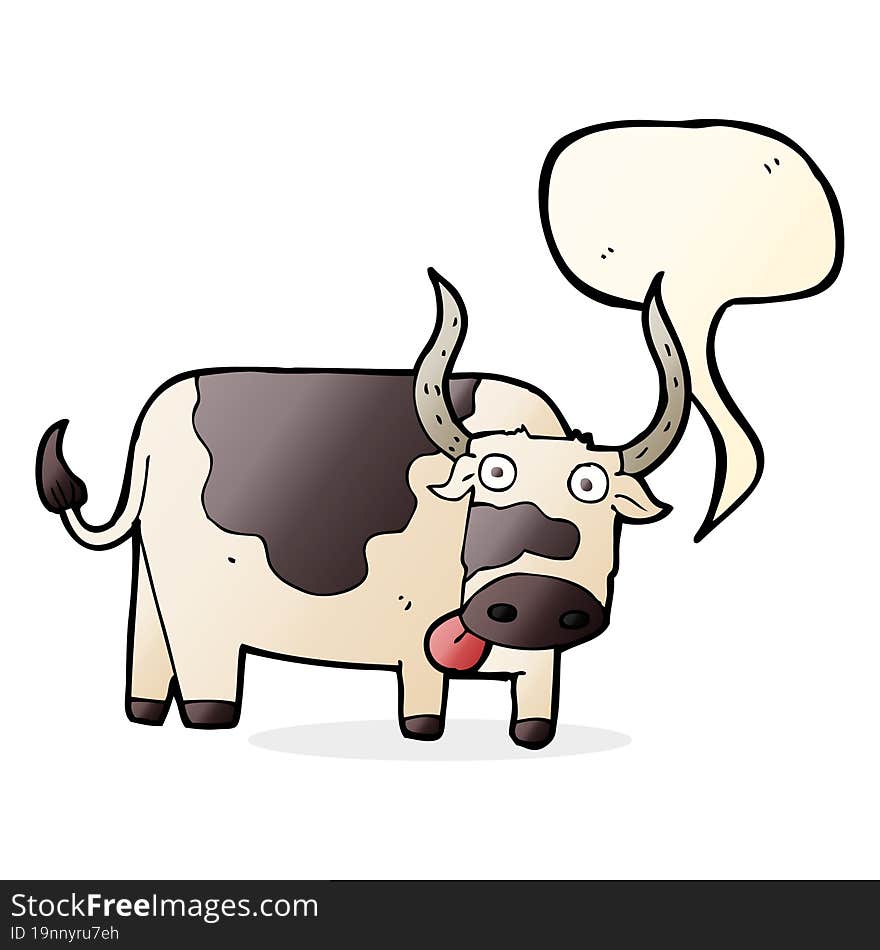 cartoon bull with speech bubble