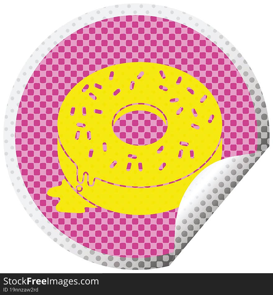 Tasty Donut Circular Peeling Sticker