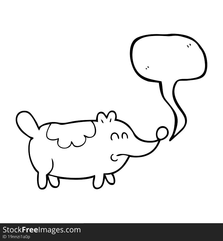 speech bubble cartoon small fat dog