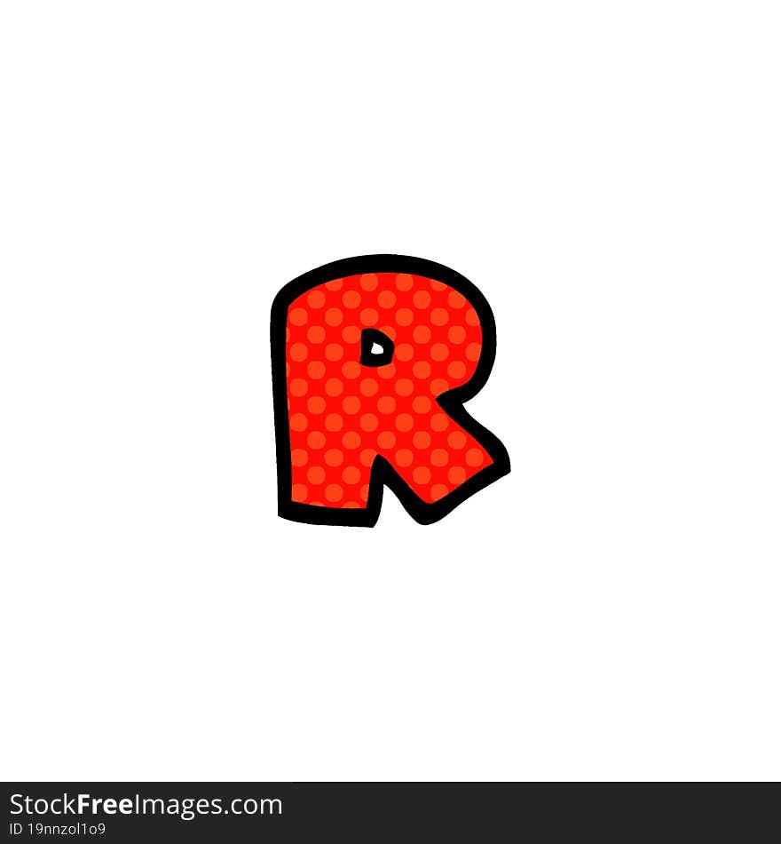 cartoon doodle letter r