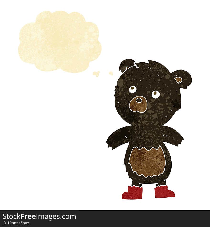 Cartoon Cute Little Bear With Thought Bubble