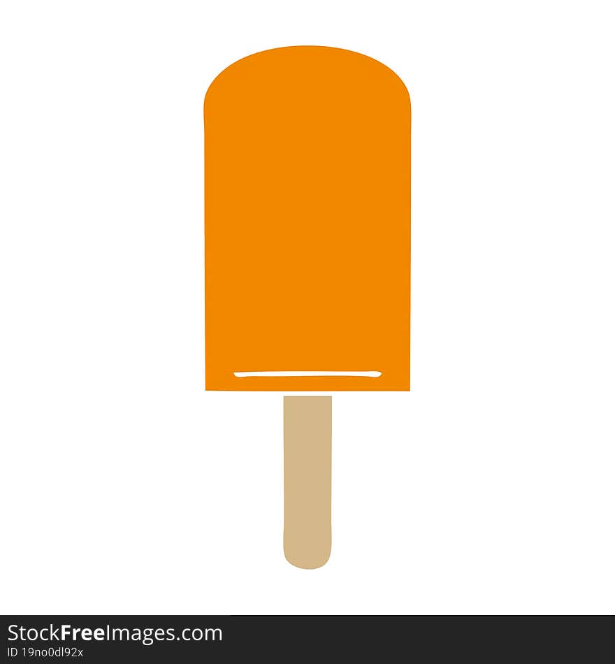 hand drawn quirky cartoon orange ice lolly. hand drawn quirky cartoon orange ice lolly