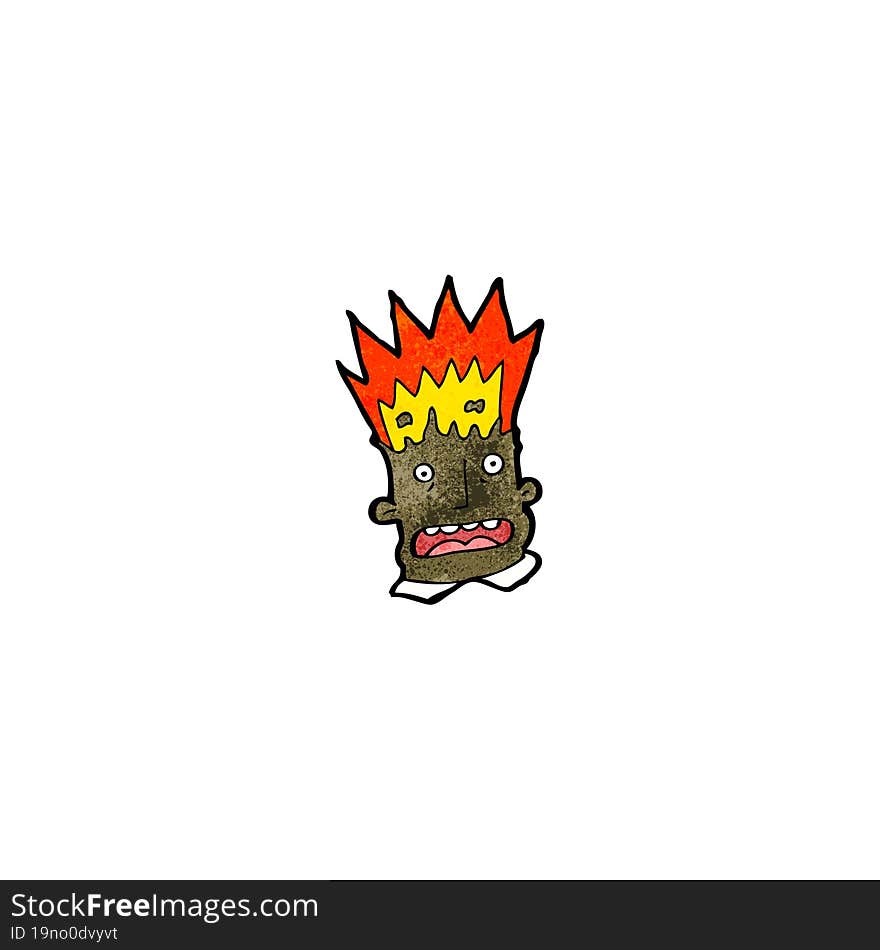 Cartoon Man With Exploding Head