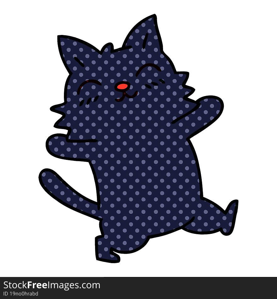 quirky comic book style cartoon cat